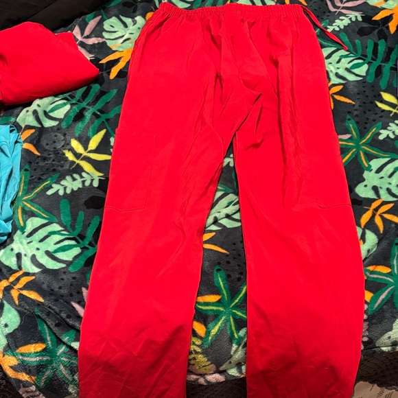 Scrubaid Bold Red Scrub Top and Bottoms - Picture 6 of 6